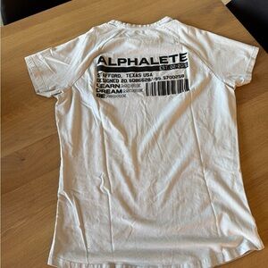 Alphalete White Tee with Bold Black Graphic